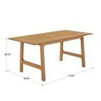 Table à manger en hévéa, 182 cm, finition noyer