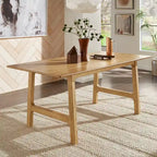 Table à manger en hévéa, 182 cm, finition noyer