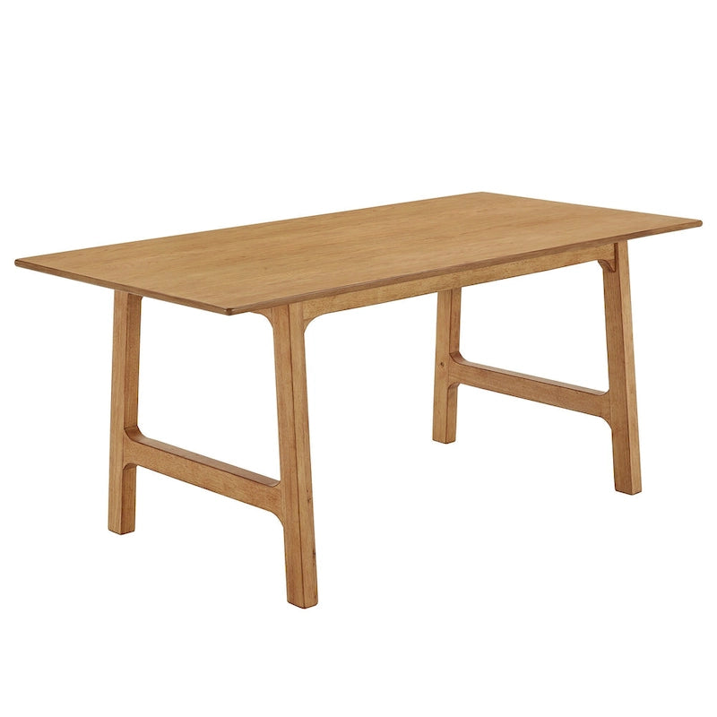Table à manger en hévéa, 182 cm, finition noyer