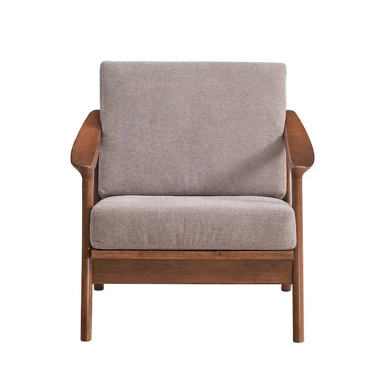 Fauteuil d'appoint avec coussin amovible – Marron clair et Marron