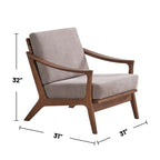 Fauteuil d'appoint avec coussin amovible – Marron clair et Marron