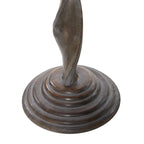 Table d'appoint sculptée florale en bois de manguier avec pied en spirale - Marron