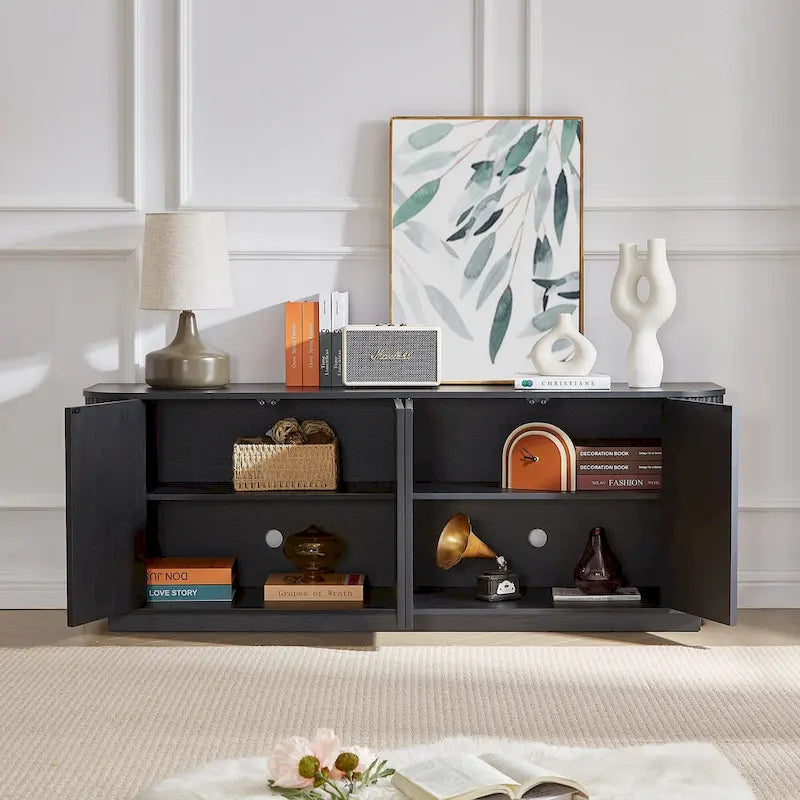 Meuble de rangement buffet à motif ondulé