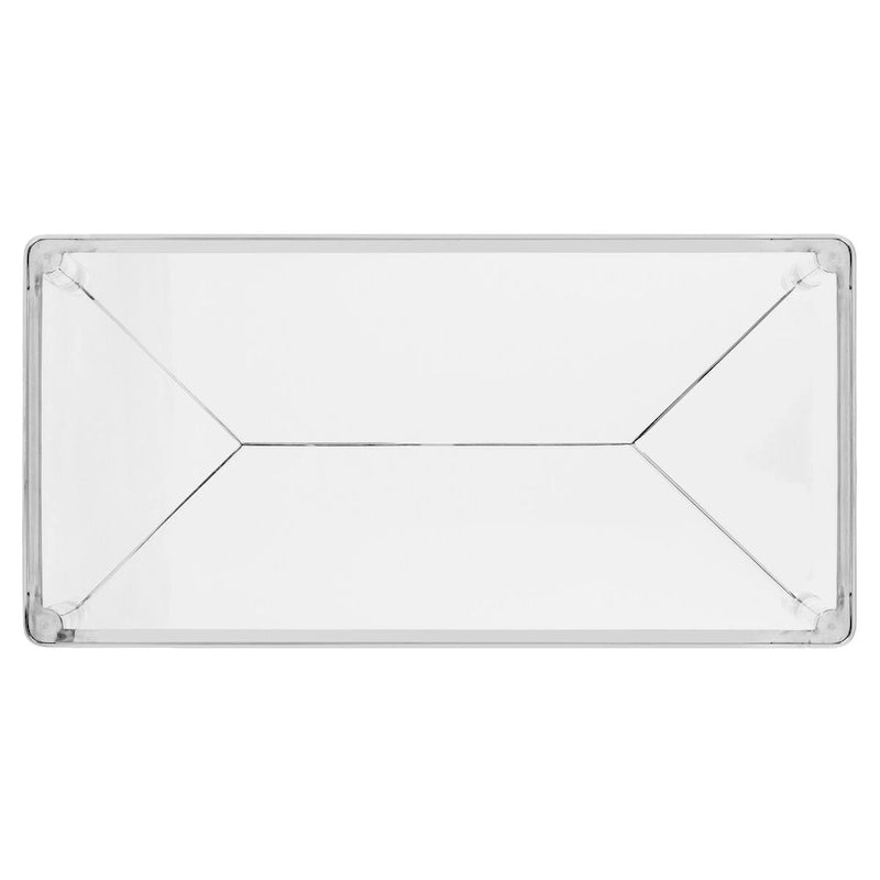 Table basse en verre et acrylique avec cadre chromé – 119 cm (L) x 61 cm (P) x 43 cm (H)