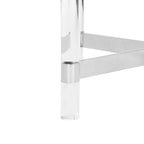 Table basse en verre et acrylique avec cadre chromé – 119 cm (L) x 61 cm (P) x 43 cm (H)